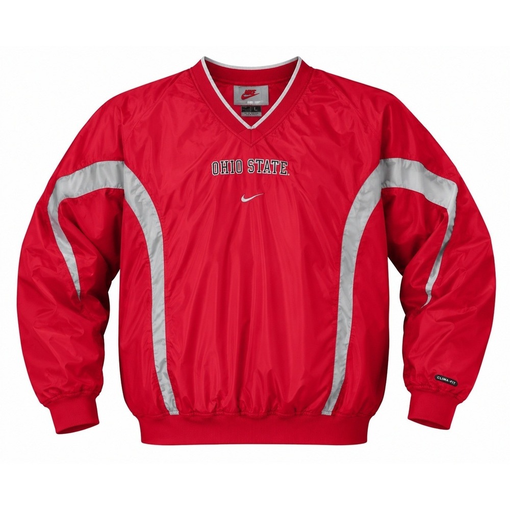 Vintage Nike Center Swoosh Team Ohio State Buckeyes Clima-Fit Windbreaker Jacket